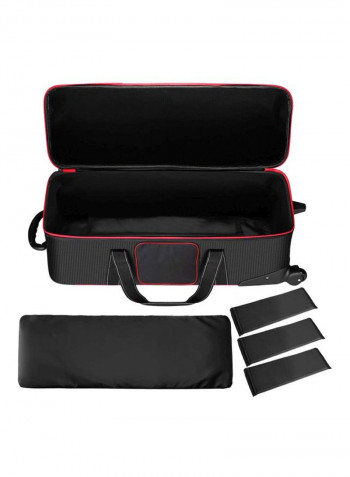 Photo Studio Equipment Trolley Bag With Straps 78x27x27cm Black/Red