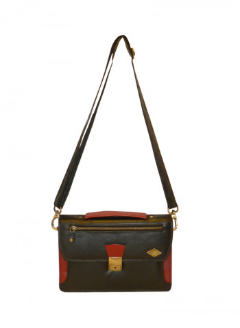 Genuine Leather Designer Crossbody Bag Black