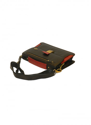Genuine Leather Designer Crossbody Bag Black