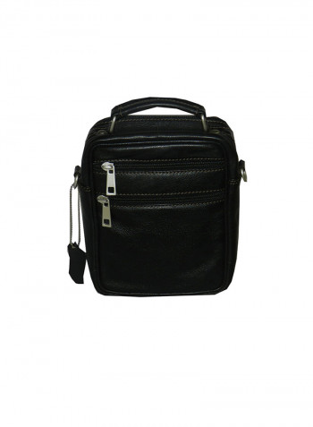Genuine Leather Designer Crossbody Bag Black