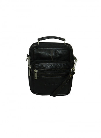 Genuine Leather Designer Crossbody Bag Black