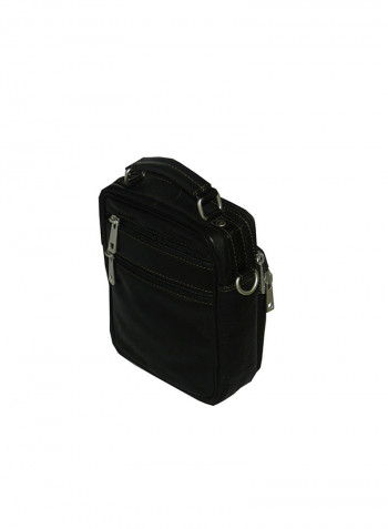 Genuine Leather Designer Crossbody Bag Black