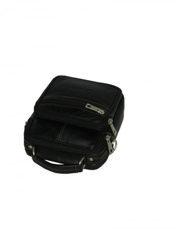 Genuine Leather Designer Crossbody Bag Black