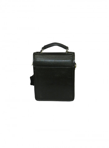Genuine Leather Designer Crossbody Bag Black