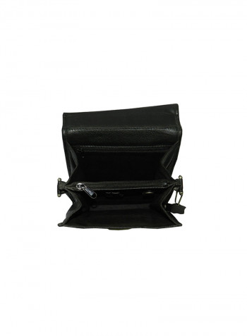 Genuine Leather Designer Crossbody Bag Black