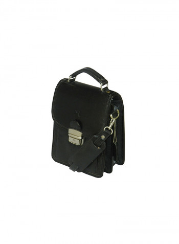 Genuine Leather Designer Crossbody Bag Black