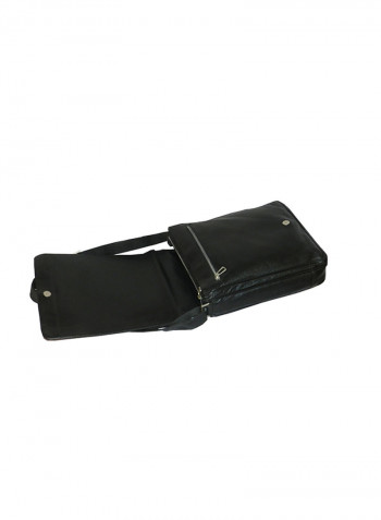 Genuine Leather Designer Crossbody Bag Black