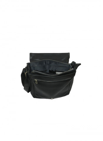 Genuine Leather Designer Crossbody Bag Black