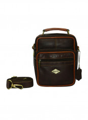 Genuine Leather Designer Crossbody Bag Dark Brown