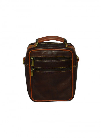Genuine Leather Designer Crossbody Bag Dark Brown