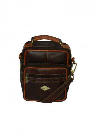 Genuine Leather Designer Crossbody Bag Dark Brown