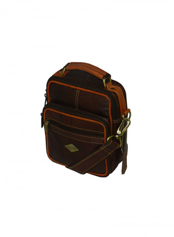 Genuine Leather Designer Crossbody Bag Dark Brown