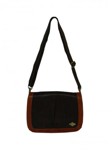 Genuine Leather Designer Crossbody Bag Dark Brown