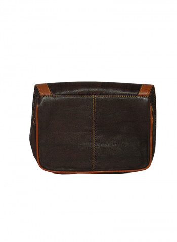 Genuine Leather Designer Crossbody Bag Dark Brown