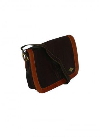 Genuine Leather Designer Crossbody Bag Dark Brown