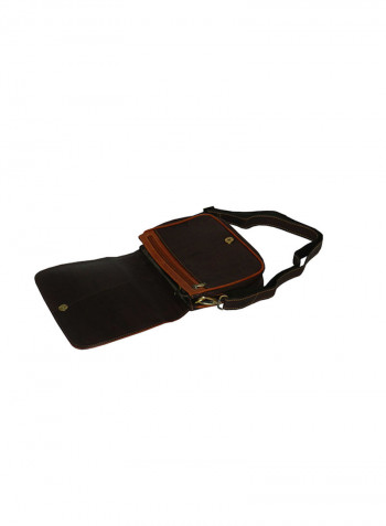 Genuine Leather Designer Crossbody Bag Dark Brown