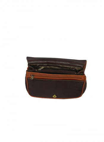 Genuine Leather Designer Crossbody Bag Dark Brown