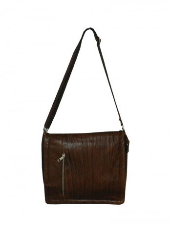 Genuine Leather Designer Crossbody Bag Dark Brown