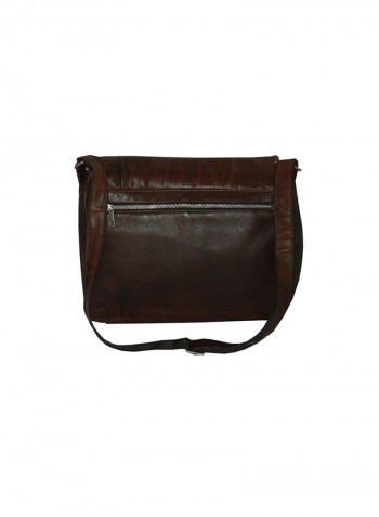 Genuine Leather Designer Crossbody Bag Dark Brown