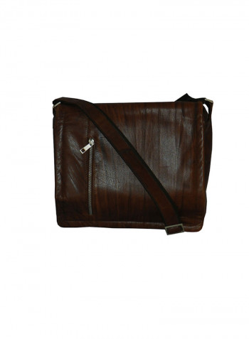 Genuine Leather Designer Crossbody Bag Dark Brown