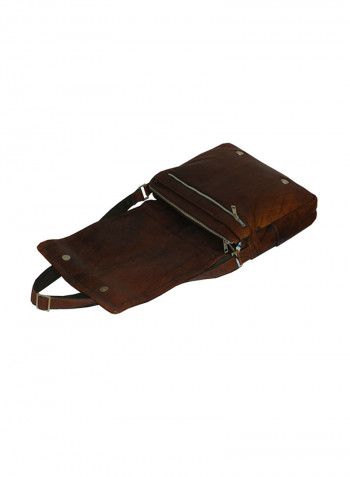 Genuine Leather Designer Crossbody Bag Dark Brown