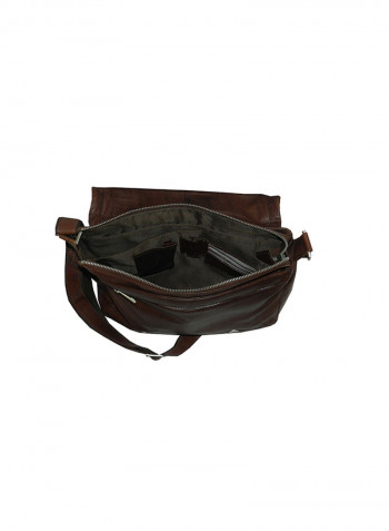 Genuine Leather Designer Crossbody Bag Dark Brown