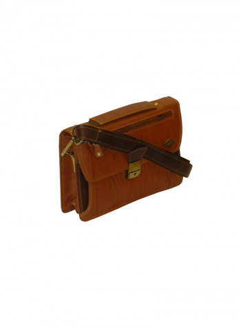 Genuine Leather Designer Crossbody Bag Tan