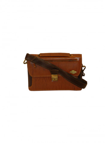 Genuine Leather Designer Crossbody Bag Tan