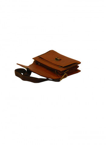 Genuine Leather Designer Crossbody Bag Tan