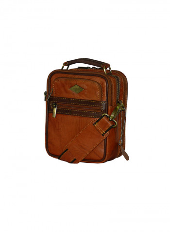Genuine Leather Designer Crossbody Bag Tan