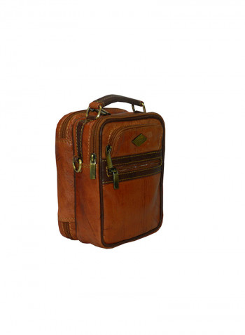 Genuine Leather Designer Crossbody Bag Tan