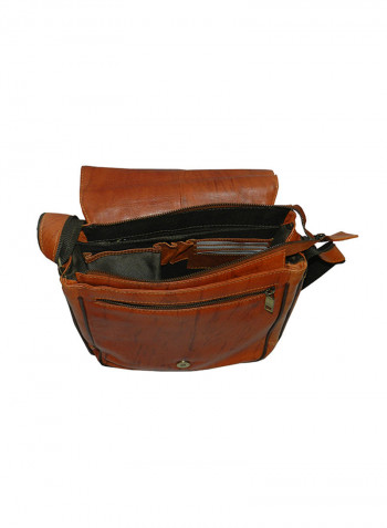 Genuine Leather Designer Crossbody Bag Tan