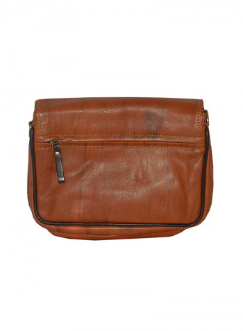 Genuine Leather Designer Crossbody Bag Tan