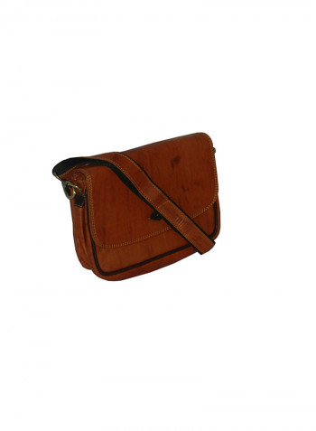 Genuine Leather Designer Crossbody Bag Tan
