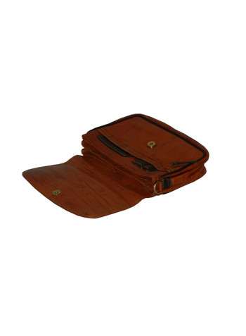 Genuine Leather Designer Crossbody Bag Tan