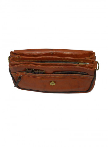 Genuine Leather Designer Crossbody Bag Tan
