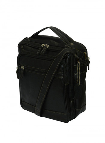 Genuine Leather Designer Travel Crossbody Bag Black