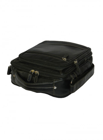 Genuine Leather Designer Travel Crossbody Bag Black