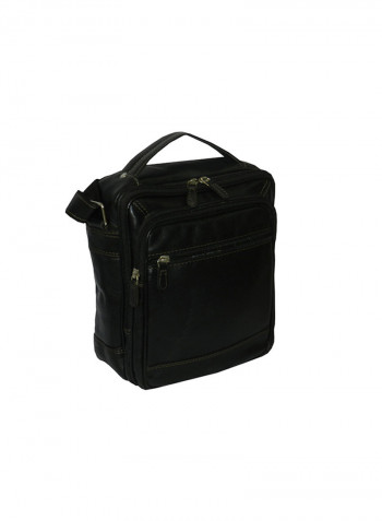 Genuine Leather Designer Travel Crossbody Bag Black