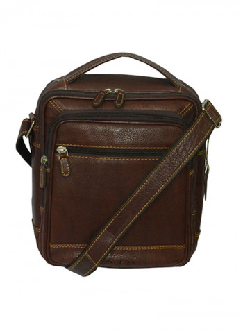 Genuine Leather Designer Travel Crossbody Bag Brown