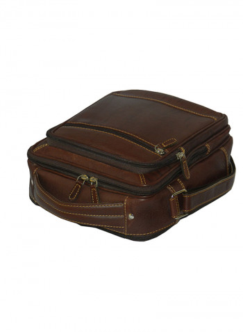 Genuine Leather Designer Travel Crossbody Bag Brown
