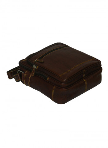 Genuine Leather Designer Travel Crossbody Bag Brown
