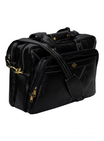 Leather Crossbody Bag Black/Gold