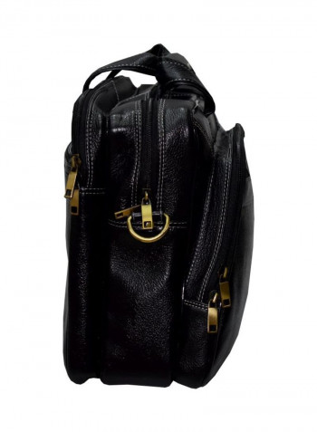 Leather Crossbody Bag Black/Gold