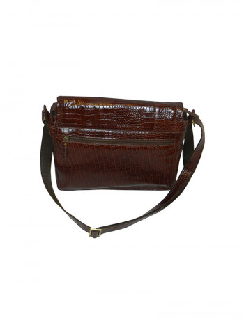 Genuine Leather Designer Crossbody Bag Dark Brown