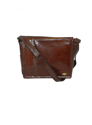 Genuine Leather Designer Crossbody Bag Dark Brown