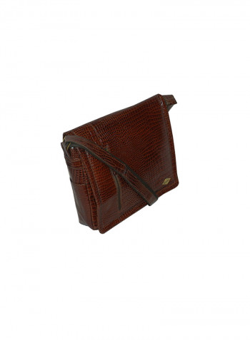 Genuine Leather Designer Crossbody Bag Dark Brown