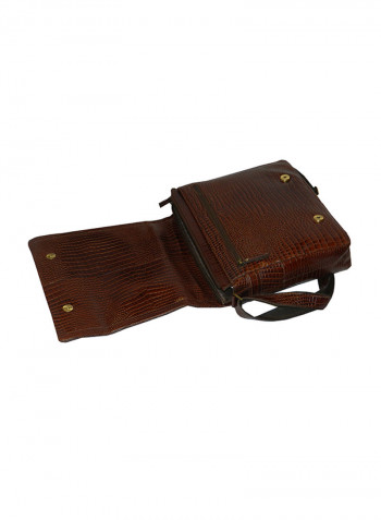 Genuine Leather Designer Crossbody Bag Dark Brown