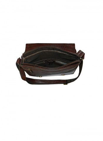 Genuine Leather Designer Crossbody Bag Dark Brown