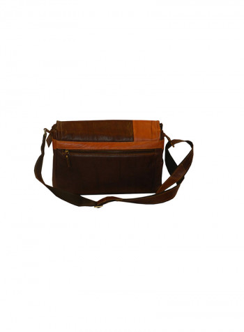 Genuine Leather Designer Crossbody Bag Dark Brown